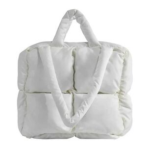 White Puffer Tote Bag